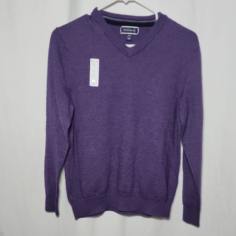 Club Room Deep Purple V-Neck Sweater